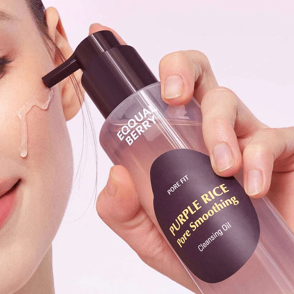 زيت التنظيف والغسل بمسام الأرز الأرجواني من Eqqualberry - 200 مل