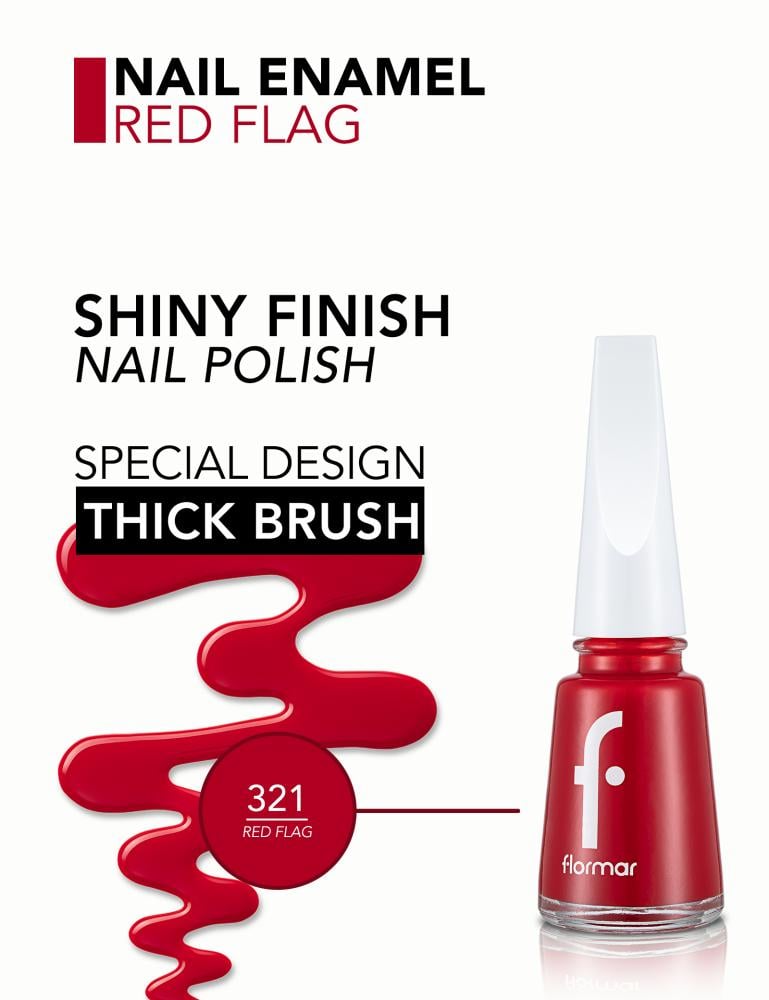 Flormar Nail Polish - 11ml | 321 Red Flag