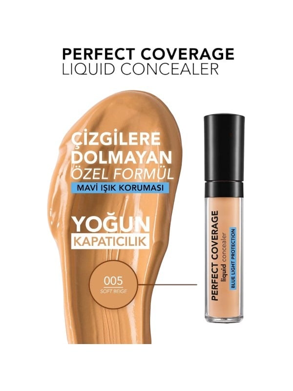 Flormar Liquid Perfect Coverage Concealer - Soft Beige 005 | 5ml