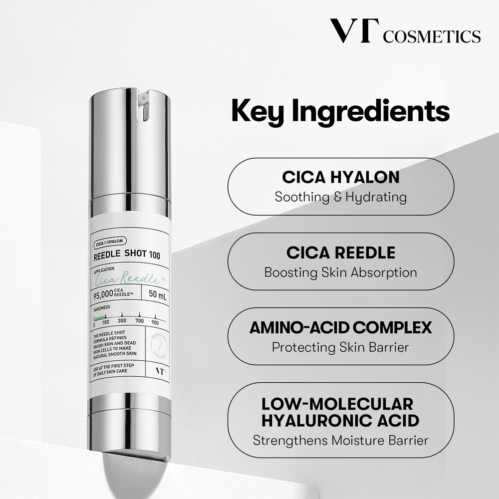 VT COSMETICS سيروم CICA + Hyalon Reedle Shot 100 - 50 مل