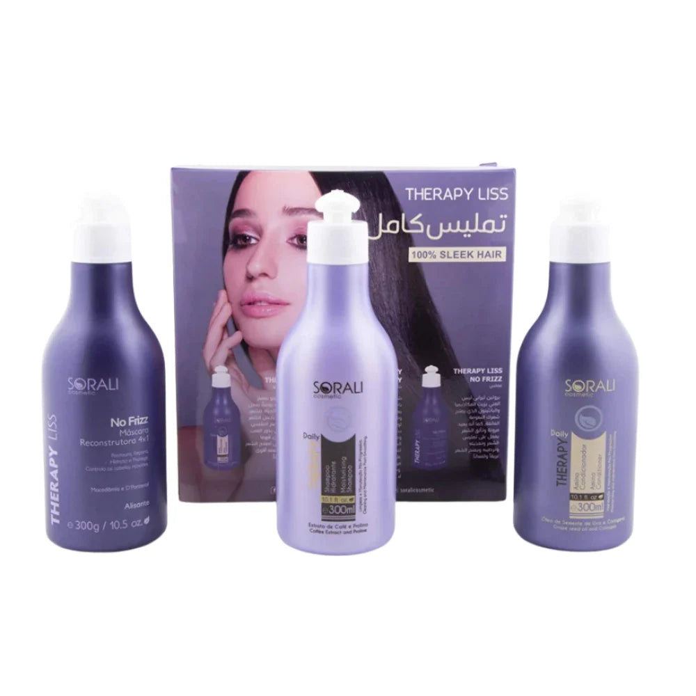 Therapy Liss Protein Kit - مملس 300 غ + شامبو 300 مل + بلسم 300 مل.