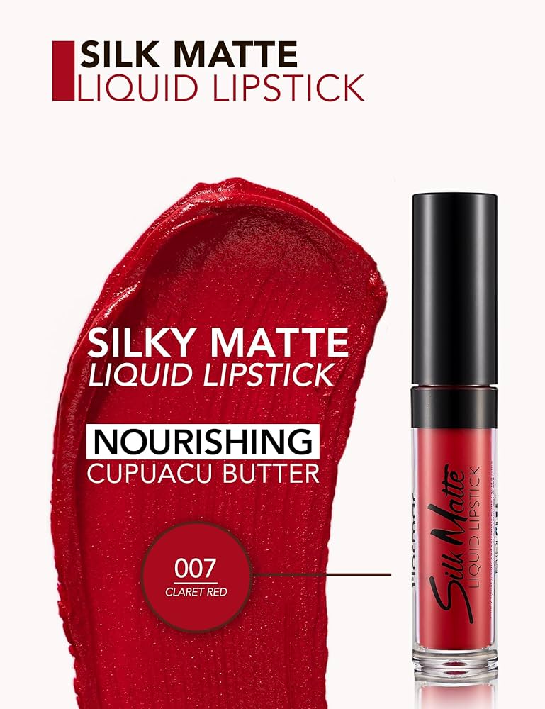 Flormar Silk Matte Liquid Lipstick Claret Red 007 - 4.5 ml