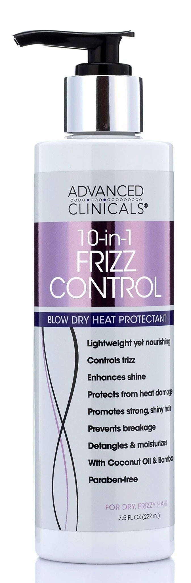 Advanced Clinicals 10-in-1 Frizz Control Blow Dry Thermal Protectant Spray, 222ml
