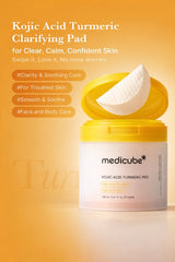 Kojic Acid and Turmeric Cotton Cleansers for Exfoliation and Skin Brightening 160 LG