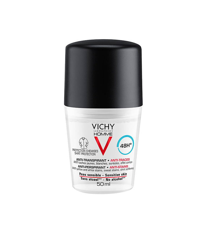 Vichy Homme 48H Anti-Stain Anti-Perspirant Roll-On (50ml)