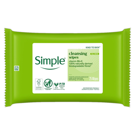Simple - Kind to Skin Cleansing Wipes 25s